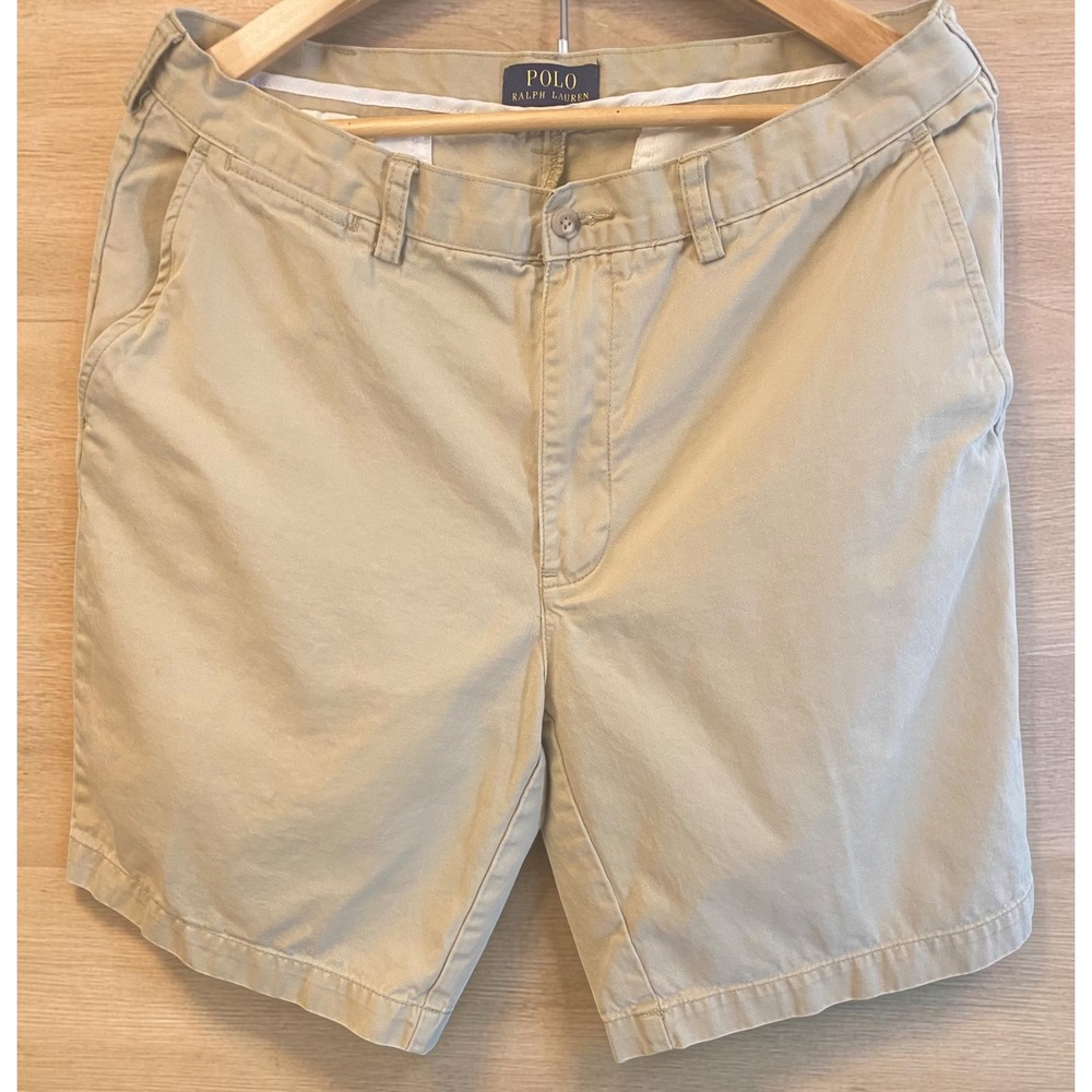 Polo Ralph Lauren Chino Tan Khaki Cotton Twill Men's Short Size 34